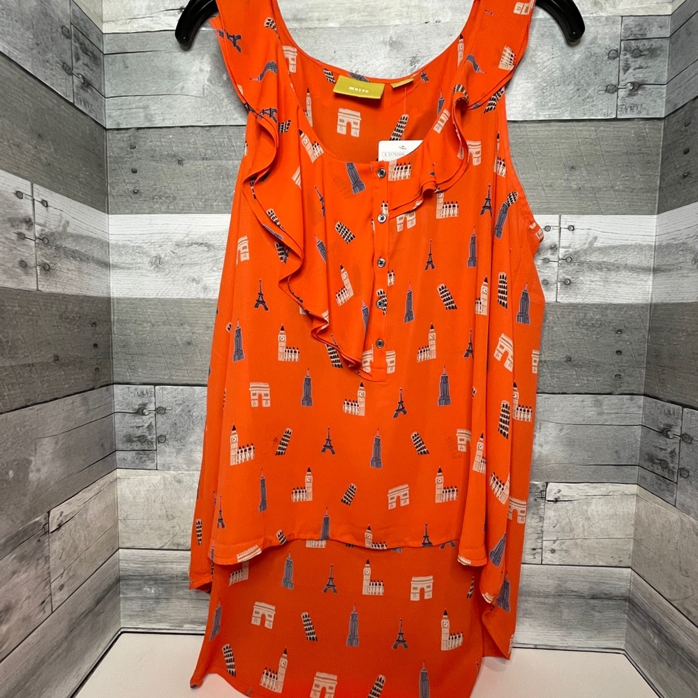 Anthropologie Mauve silk flows tank